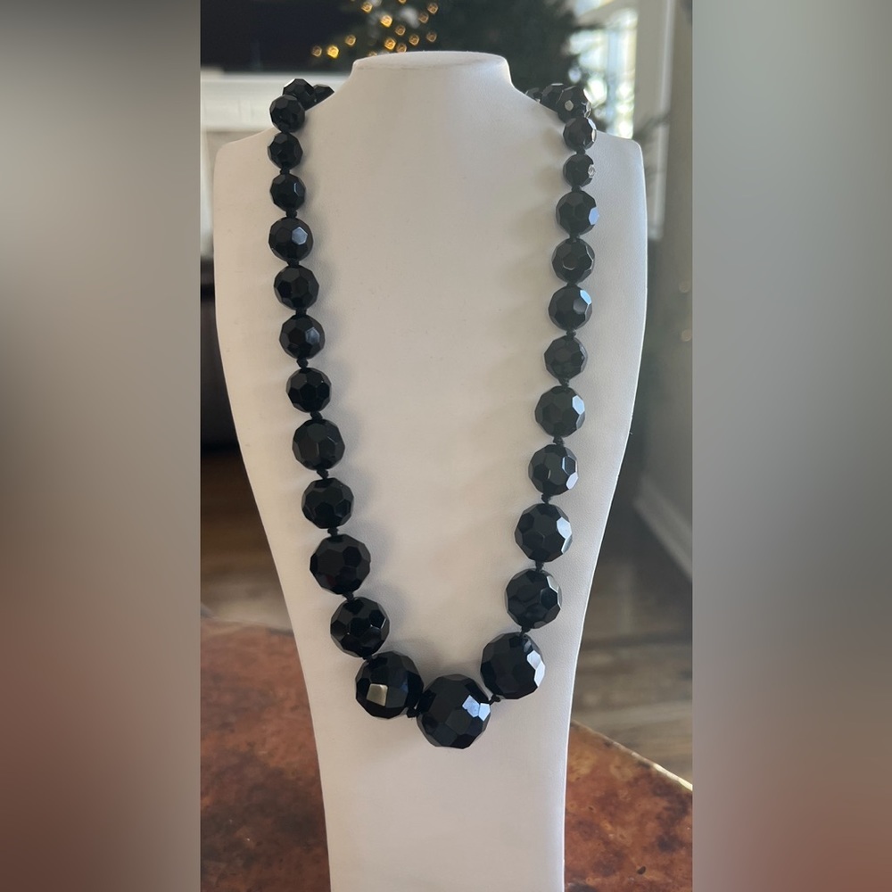 Black Large Beaded necklace
